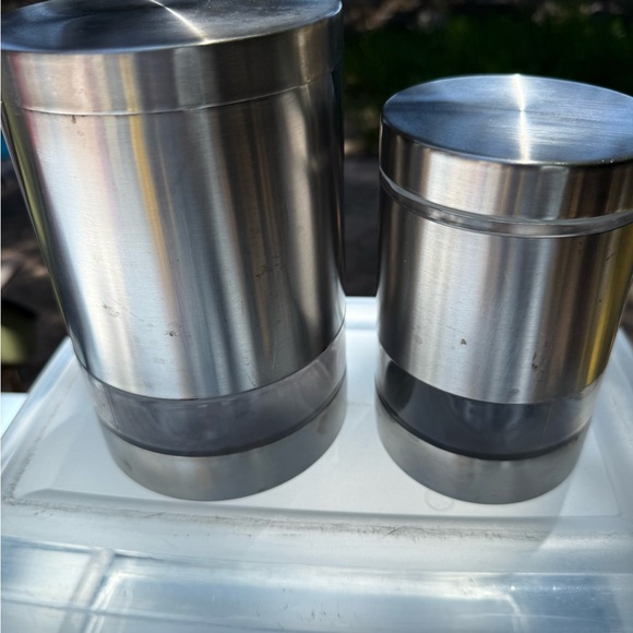 Crate&Barrel Brushed Metal Canister - Picture 2 of 8